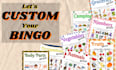 customize your amazing and unique bingo game