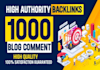 build 1000 blog comment unique dofollow permanent backlinks