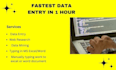do fastest data entry in one day
