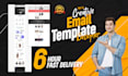 design mailchimp html email template newsletter  within 6 hour