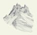 design hand drawn line art of mountains and nature scenes