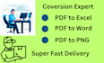 do PDF to word, convert scan pdf to excel