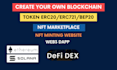 create blockchain tokens, web3, nft minting website and dapp