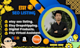 etsy drop shipping, product listings, and SEO for your etsy shop