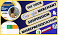 fix google merchant center suspension misrepresentation issue and reactive gmc