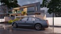 do exterior house, backyard, garden, deck 3d rendering