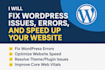fix wordpress issues, errors, and speed up your website