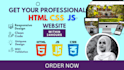 design  your professional and unique HTML, CSS, js landing page and website