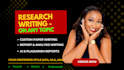 do case study analysis, research and summary writing on any topic