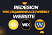 redesign existing wix , squarespace and weebly website