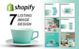 do shopify product listing image design, storefront image, main photo editing