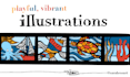 create colorful, playful illustrations