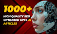 create  auto blogging  website with 1k ai generated SEO articles auto blog