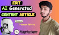 ai content fact checked articles, rewrites, and proofreading