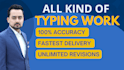 do fast accurate english typing, fast data entry, fast typist
