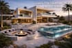 design luxury villa landscape with 3d rendering