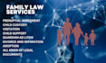 be family law attorney and paralegal, deal with divorce, sepration, custodey