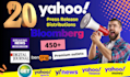 write press release and distribution on yahoo finance