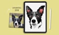 create a design for a tufted rug, pet drawing