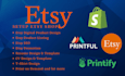 setup etsy  shop, design etsy digital product, digital planner, gelato, seo