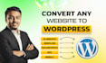 clone or transfer ai website, webflow, squarespace, wix, or figma to wordpress