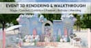 create 3d design for concert, exhibition, festival, birthday or wedding events
