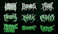 design death metal logo with texture and chrome effect