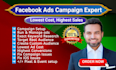 run, manage facebook ads campaign and fix pixel setup