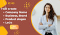 create business name, company name, slogan and blog posts