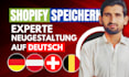 create an attractive modern shopify store in german