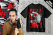 make a anime t shirt design streetwear style