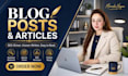 do SEO article writing, content writing and blog writing