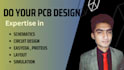 make pcb design pcb layout and circuit schematic on proteus and easyeda
