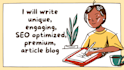 write unique, engaging, SEO optimized, premium, article blog