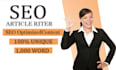 do SEO article writing, content writing and blog writing