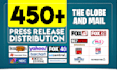 do  professional press release distribution on 450 plus sites