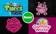 design candy chocolate sweet bakery cookie cupcake steak logo