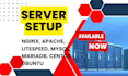setup nginx, apache, wordpress, litespeed, mysql, mariadb, SSL certificate, vps