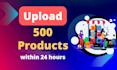 upload or import 500 products to your woocommerce, shopify, wix store in 24 hour