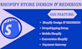 do shopify store design and redesign shopify website for dropshipping store