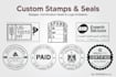 design custom stamps, certification seals, and professional badges
