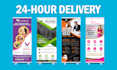 design roll up banner, retractable banner, pull up banner, or roller banner