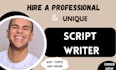 be your scriptwriter, screenplay, movie script, screenwriting,