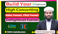 build landing page high converting sales funnel in clickfunnels or gohighlevel
