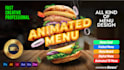 design digital menu, digital menu board or animated menu