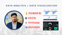 do data analysis and data visualization with rstudio, excel, python and power bi