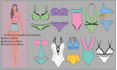 do technical fashion flat sketches for lingerie items
