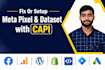 setup or fix meta pixel and dataset conversion API ga4 server side tracking
