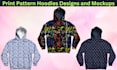 print pattern and typography hoodies sweatshirt  designs and mockup