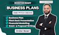 prepare a complete business plan, pitch deck or financial projections
